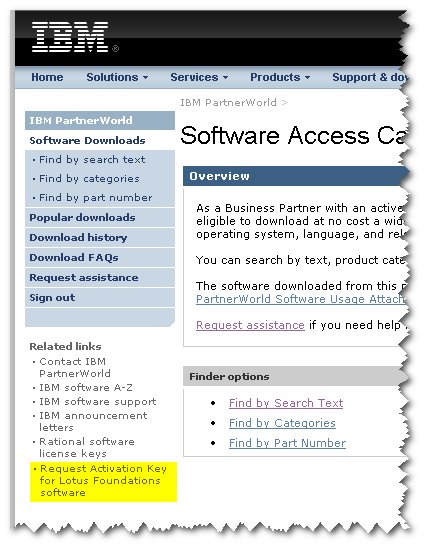 Image:How to get a Lotus Foundations activation key for Partnerworld Members (value package is required)